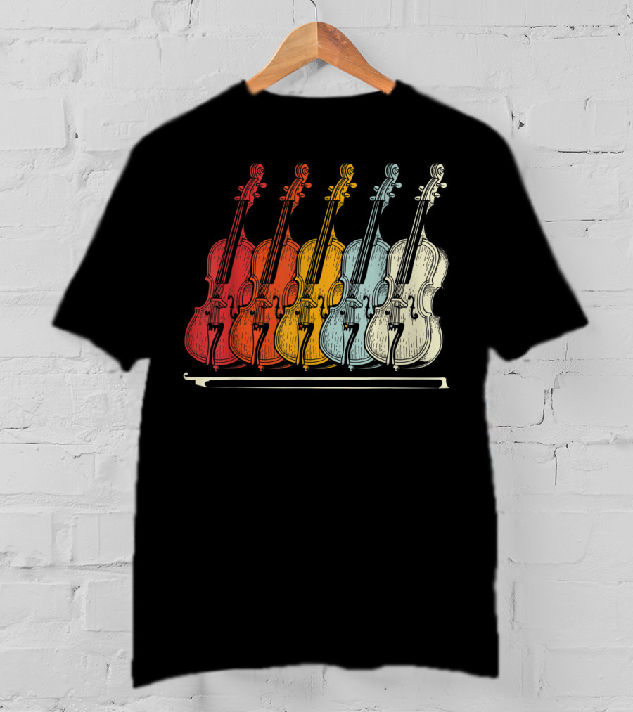 Classic Cello Rainbow Musical Instrument T-Shirt