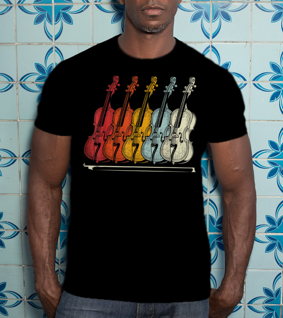 Classic Cello Rainbow Musical Instrument T-Shirt