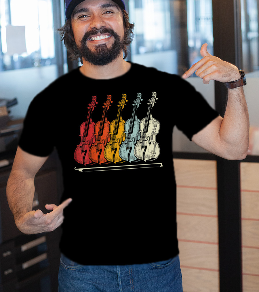Classic Cello Rainbow Musical Instrument T-Shirt