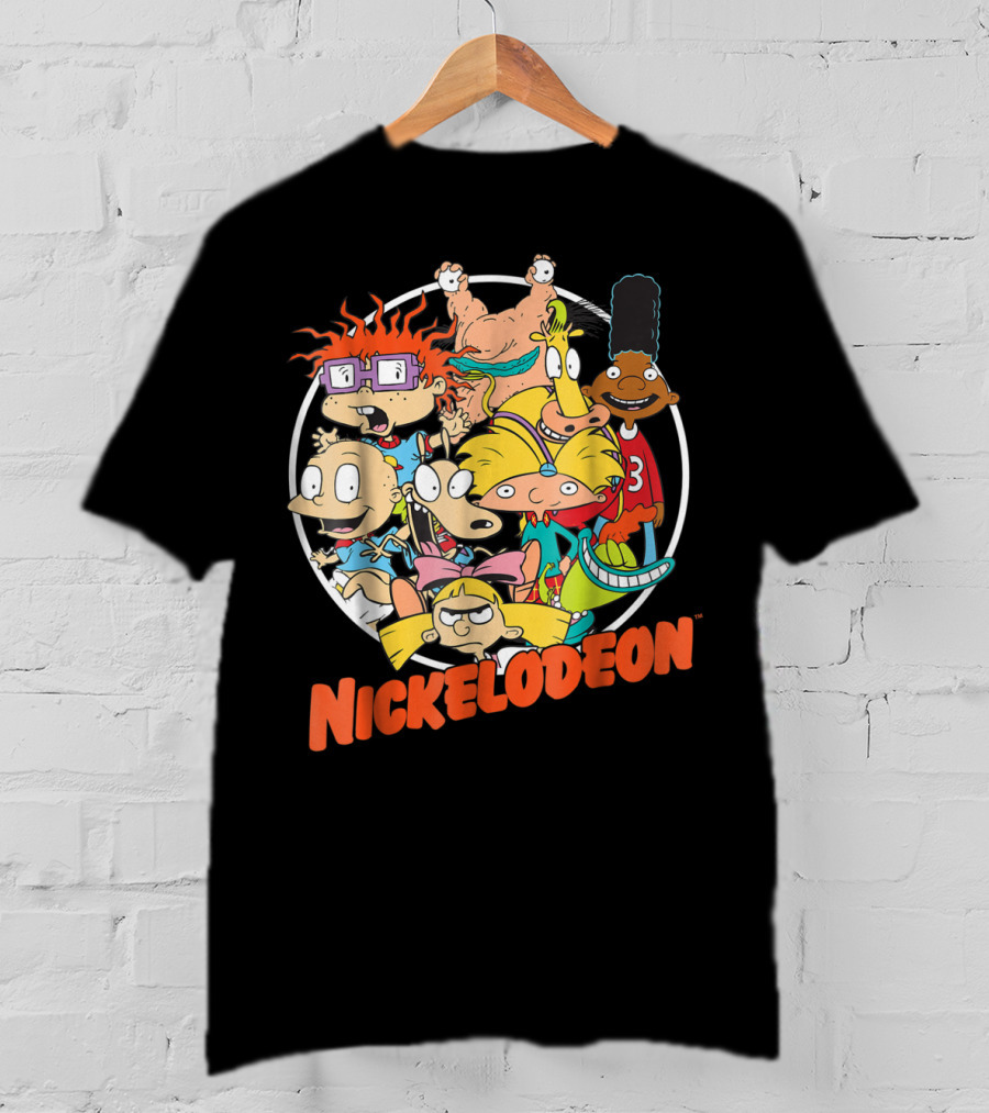 Nickelodeon Classic 90s Characters Rugrats Hey Arnold Gerald Cartoons T-Shirt