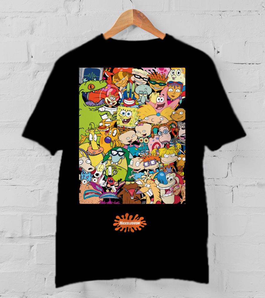 Nickelodeon Classic 90s Cartoon Character Collage T-Shirt