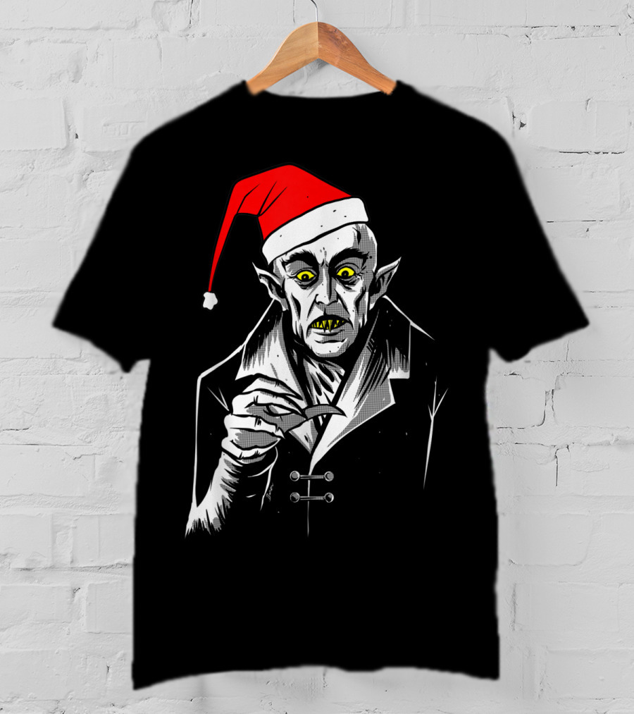 Nosferatu Vampire Santa Christmas Clause T-Shirt