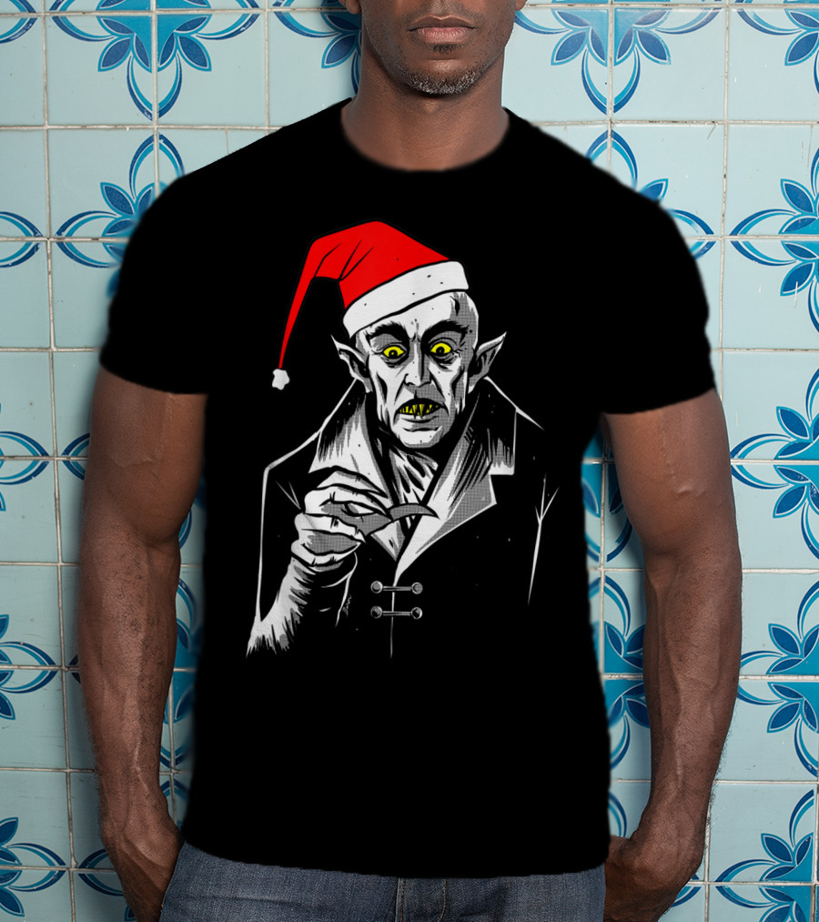 Nosferatu Vampire Santa Christmas Clause T-Shirt