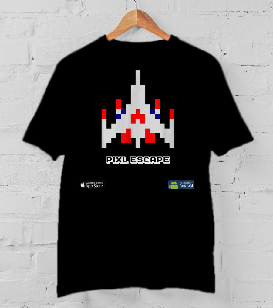 Pixl Escape Galaga Spaceship App Store Android Classic Retro Game T-Shirt