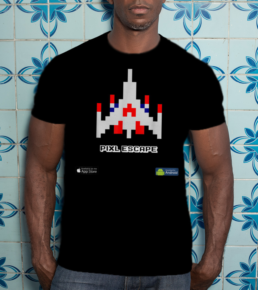 Pixl Escape Galaga Spaceship App Store Android Classic Retro Game T-Shirt