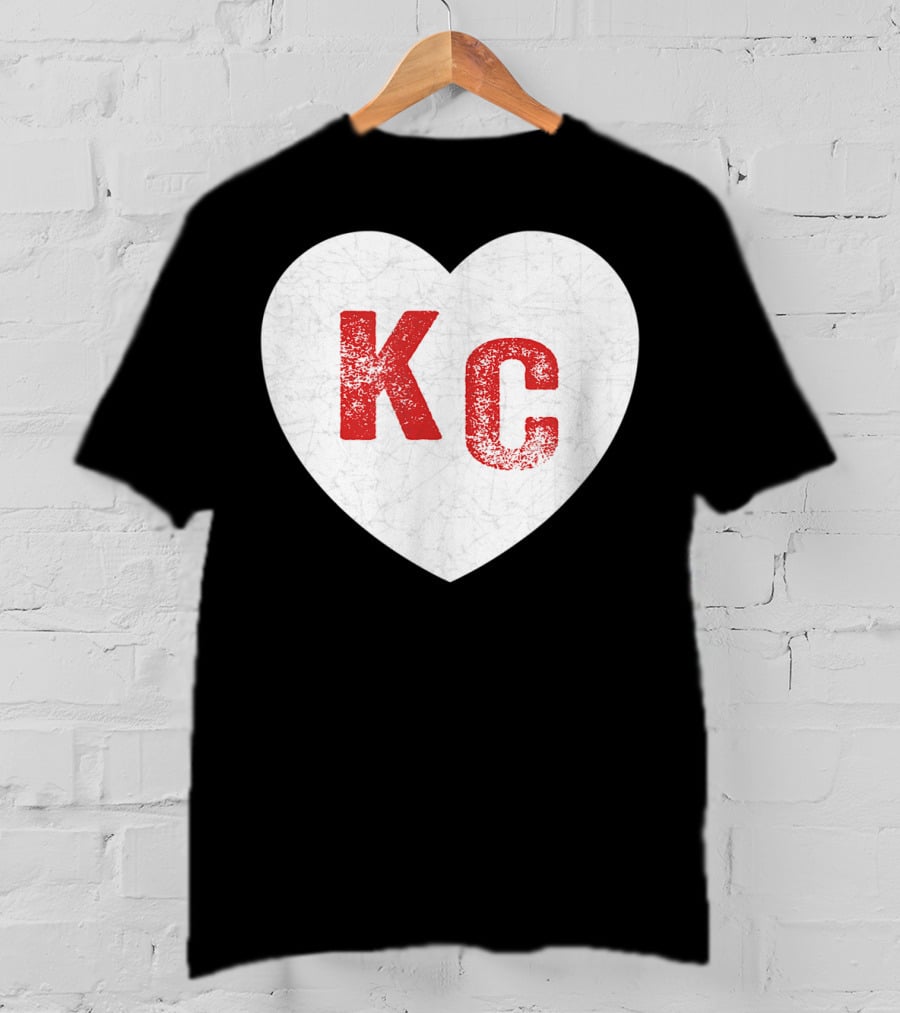 Vintage Red KC Heart Kansas City Love T-Shirt
