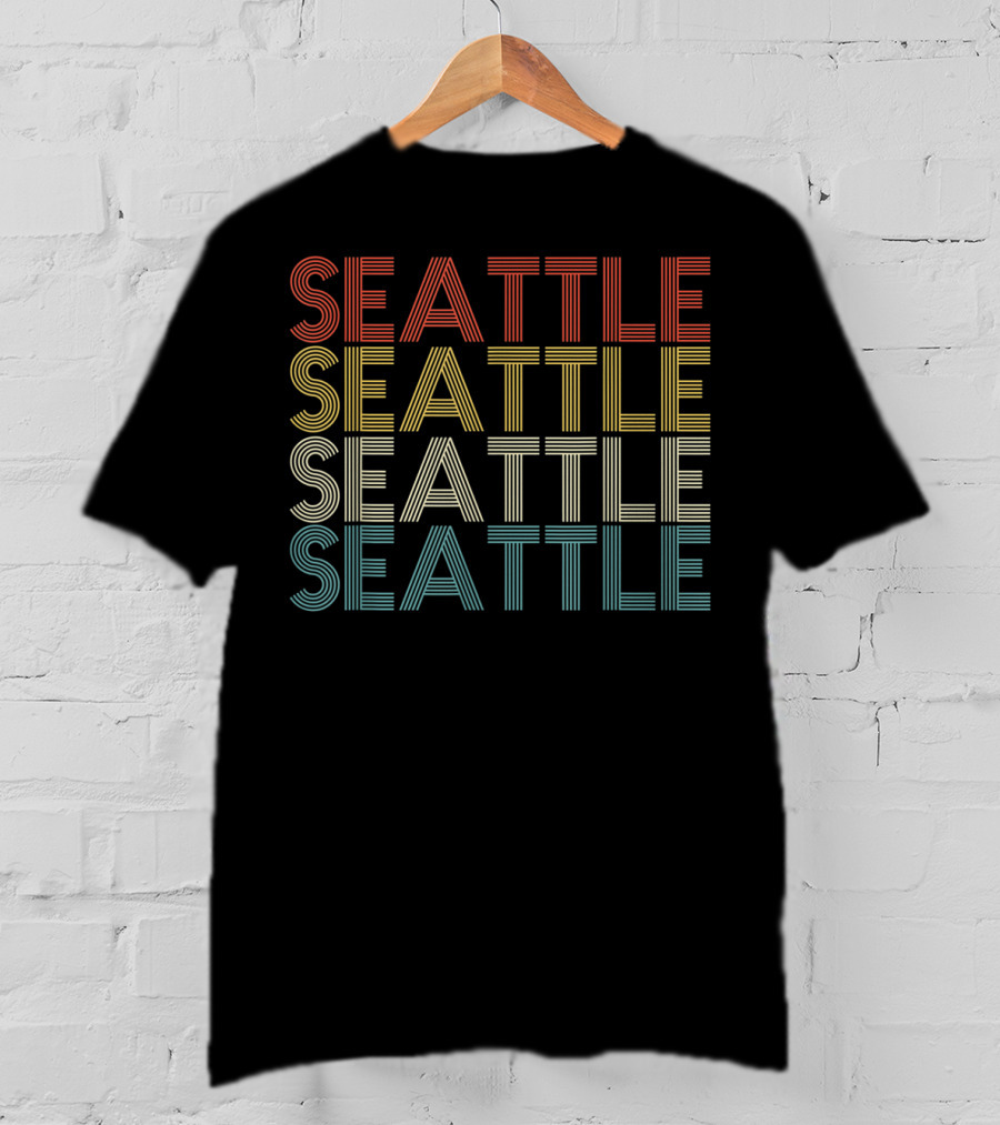 Retro Seattle Classic Vintage Seattle Repeated T-Shirt