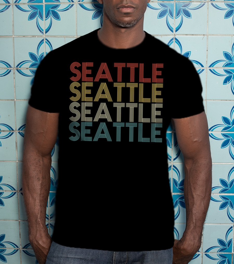 Retro Seattle Classic Vintage Seattle Repeated T-Shirt