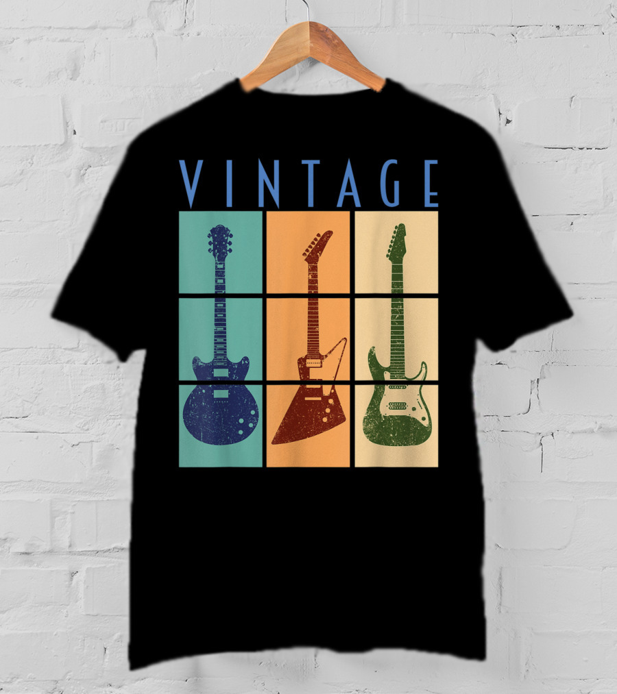 Vintage Retro Classic Guitar Cool Vintage Guitars T-Shirt