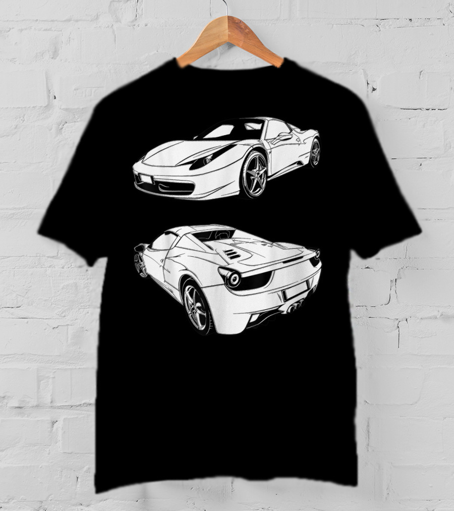 Italian Classic Car Super Cars Ferrari Street Drag T-Shirt