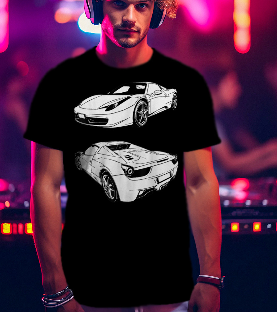 Italian Classic Car Super Cars Ferrari Street Drag T-Shirt