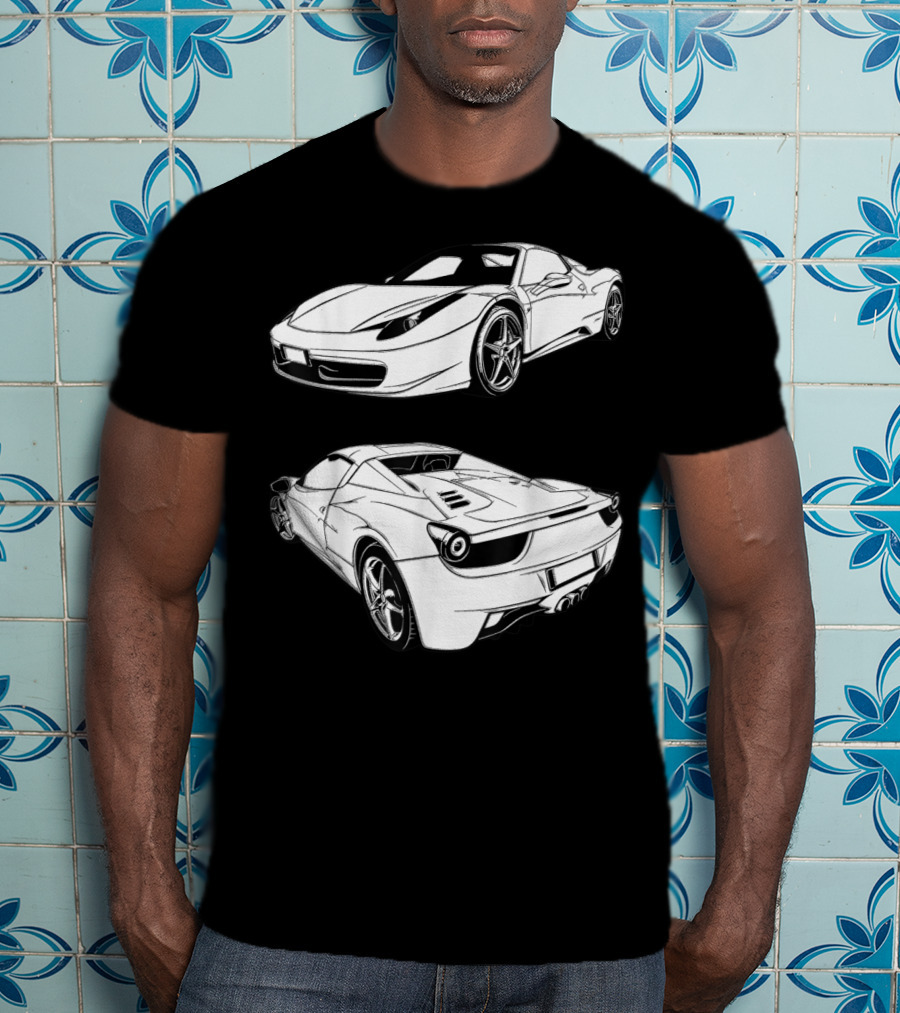 Italian Classic Car Super Cars Ferrari Street Drag T-Shirt