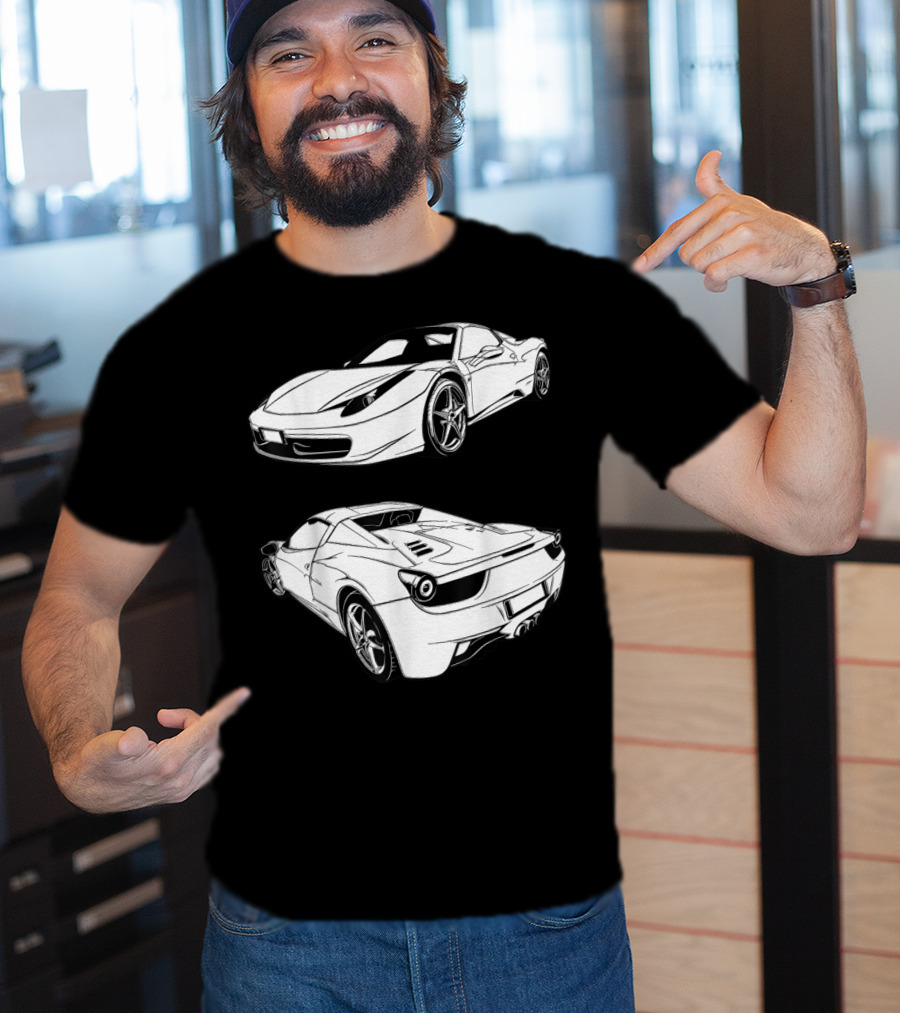Italian Classic Car Super Cars Ferrari Street Drag T-Shirt