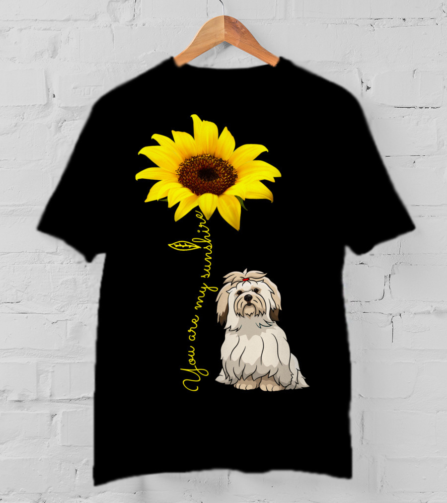 Lhasa Apso Mom You Are My Sunshine Sunflower T-Shirt