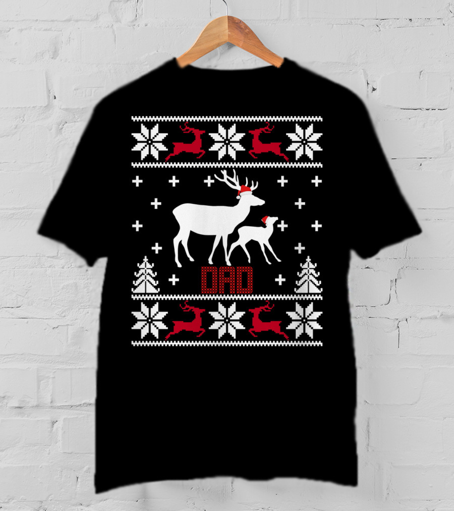 Dad Deer Santa Christmas T-Shirt