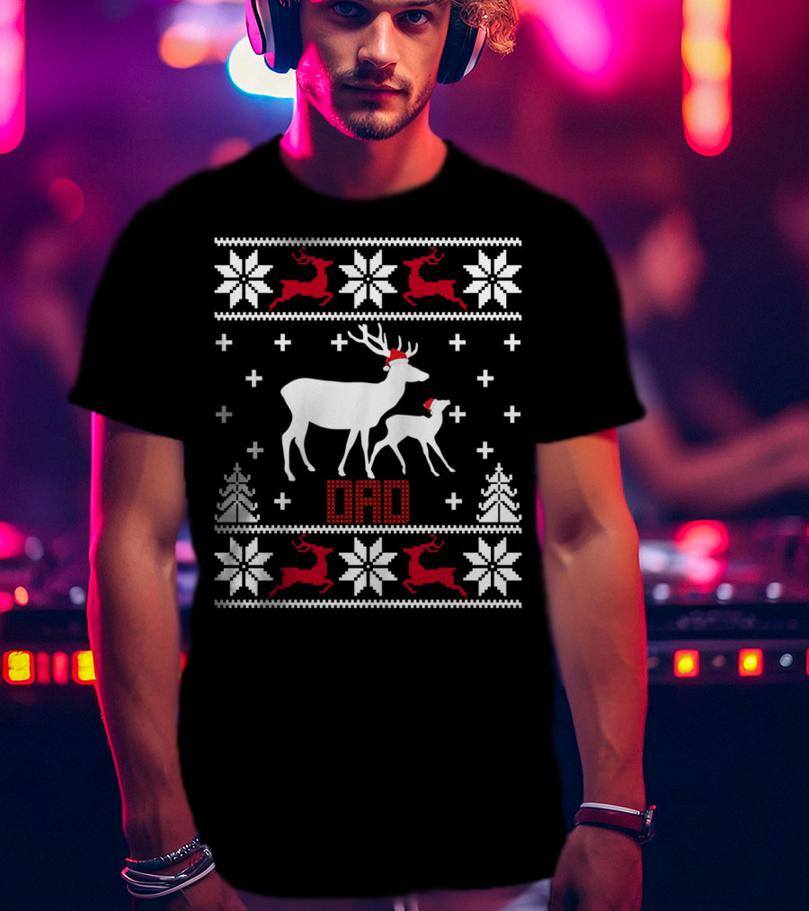 Dad Deer Santa Christmas T-Shirt