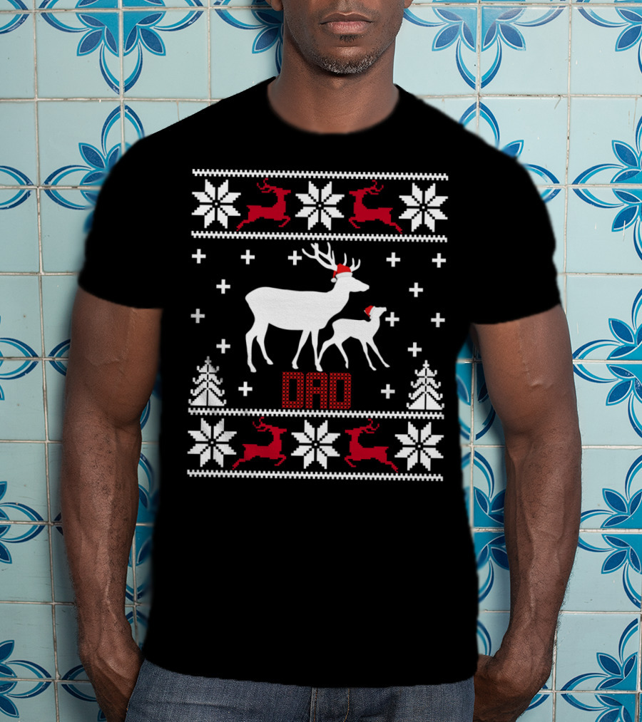 Dad Deer Santa Christmas T-Shirt