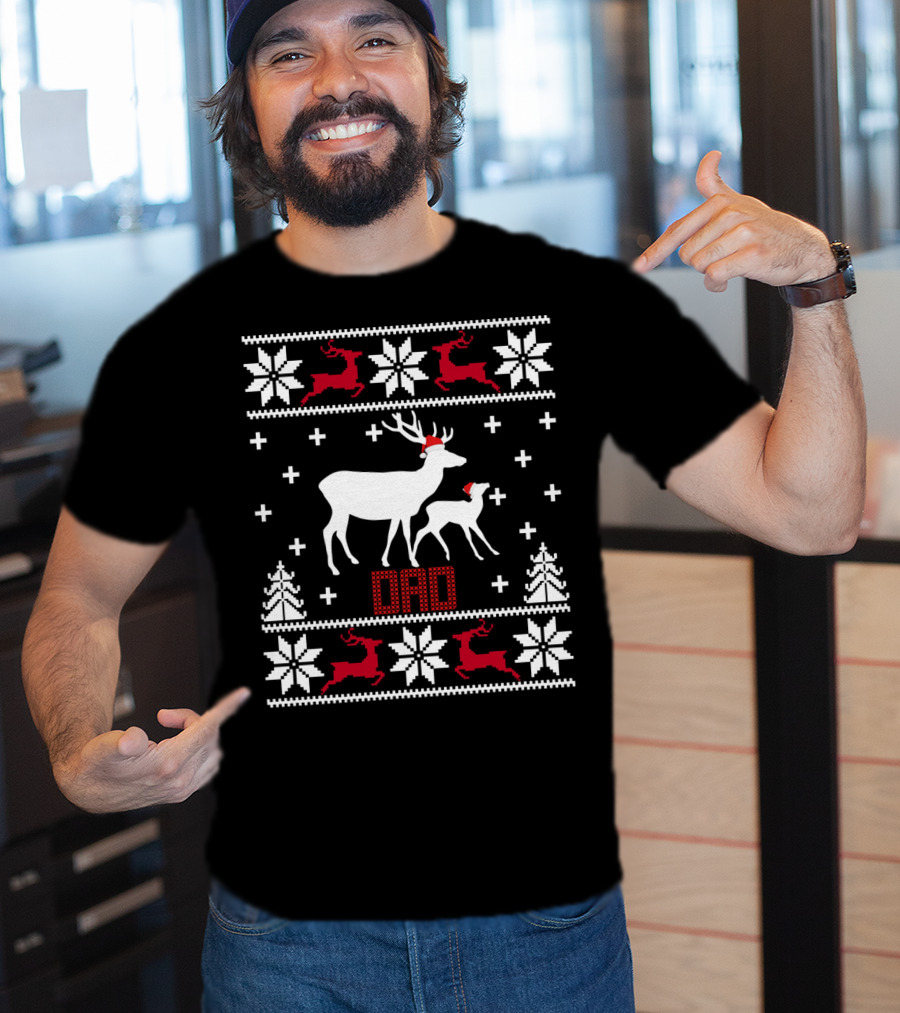 Dad Deer Santa Christmas T-Shirt