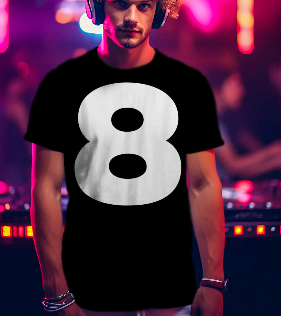 Number 8 Jersey Style Sport Team Fan Group T-Shirt