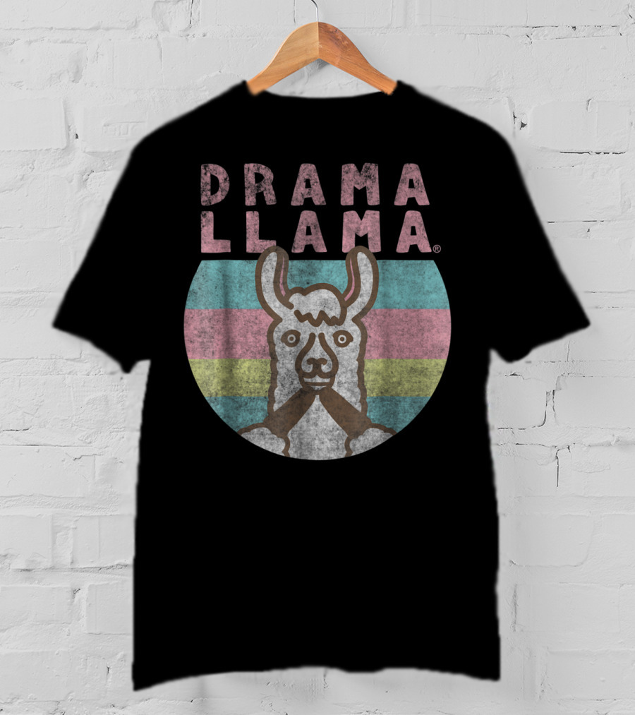 Drama Llama Vintage Classic Lama Retro Stripes T-Shirt