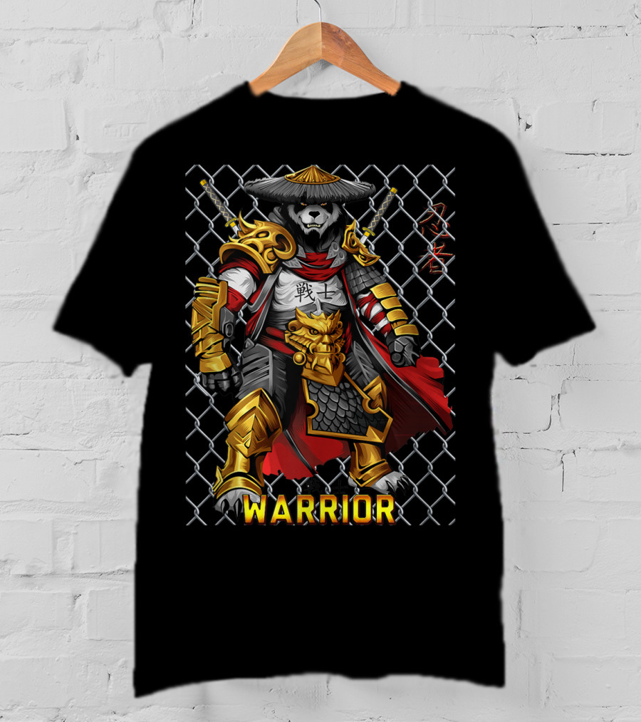 Warrior Panda Samurai Cage Fight Armor T-Shirt