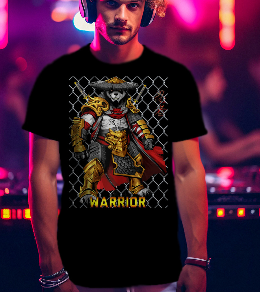 Warrior Panda Samurai Cage Fight Armor T-Shirt
