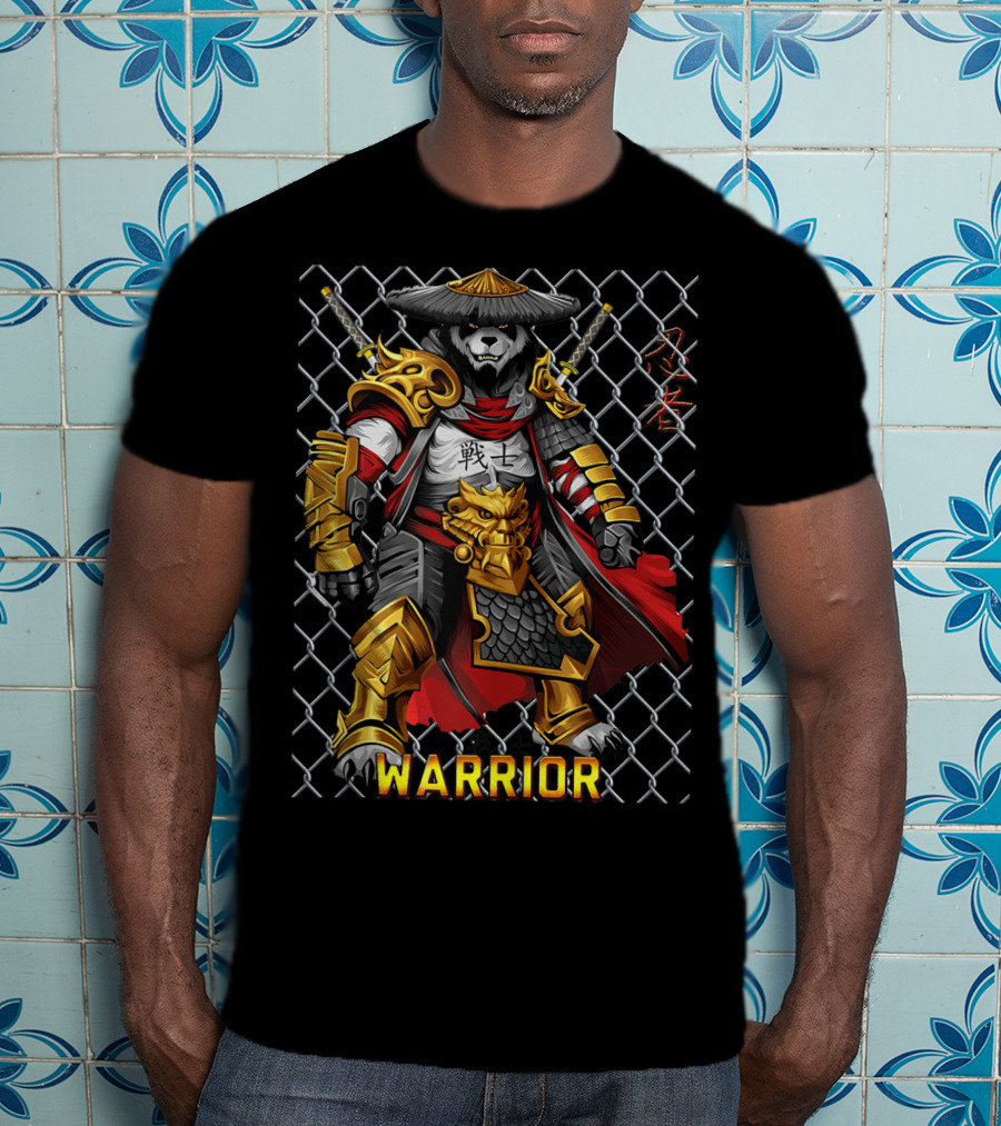 Warrior Panda Samurai Cage Fight Armor T-Shirt