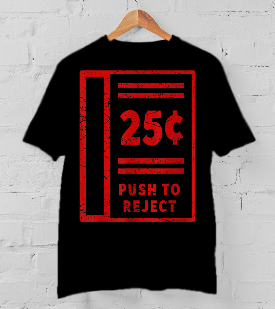 Retro Gamer Classic Arcade 25 Cent Push To Reject Coinop T-Shirt