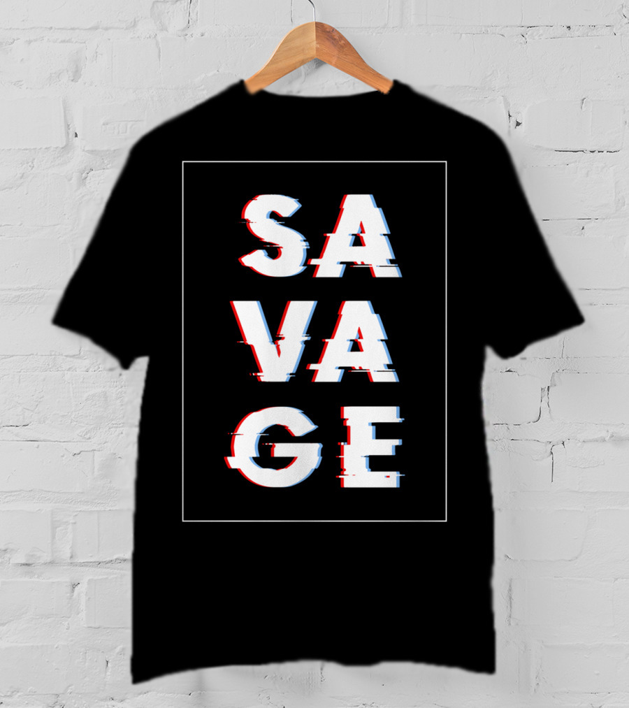 Savage Glitch Effect Social Disruptor T-Shirt