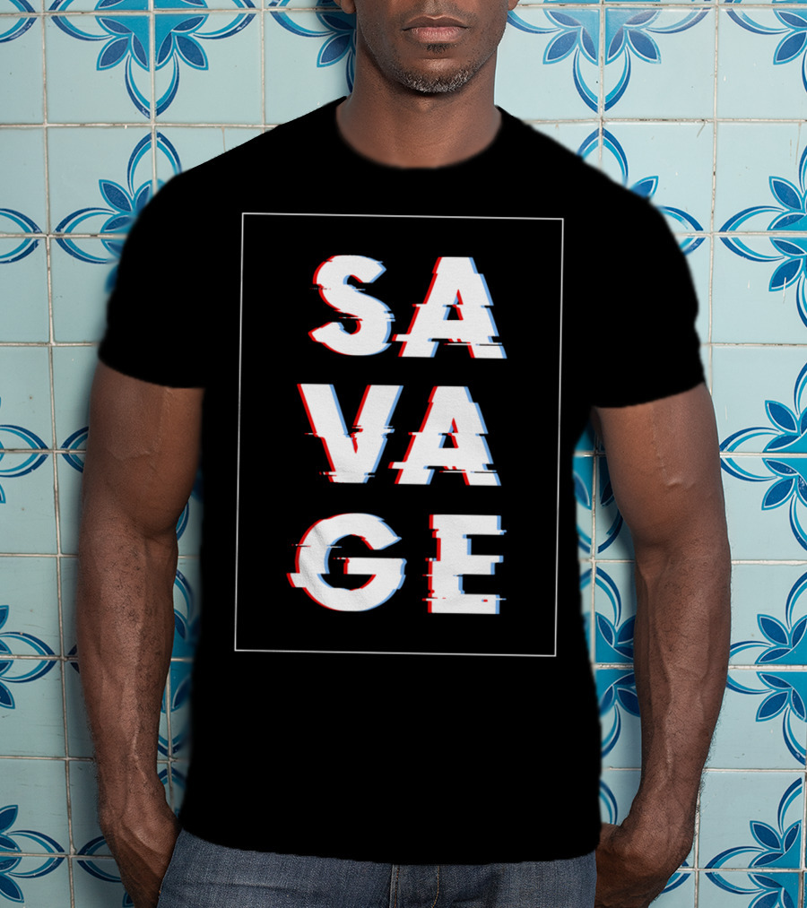 Savage Glitch Effect Social Disruptor T-Shirt