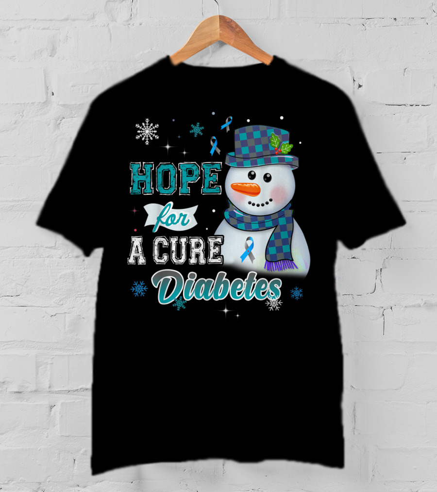 HOPE FOR A CURE DIABETES Snowman T-Shirt