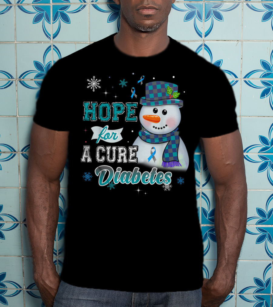 HOPE FOR A CURE DIABETES Snowman T-Shirt