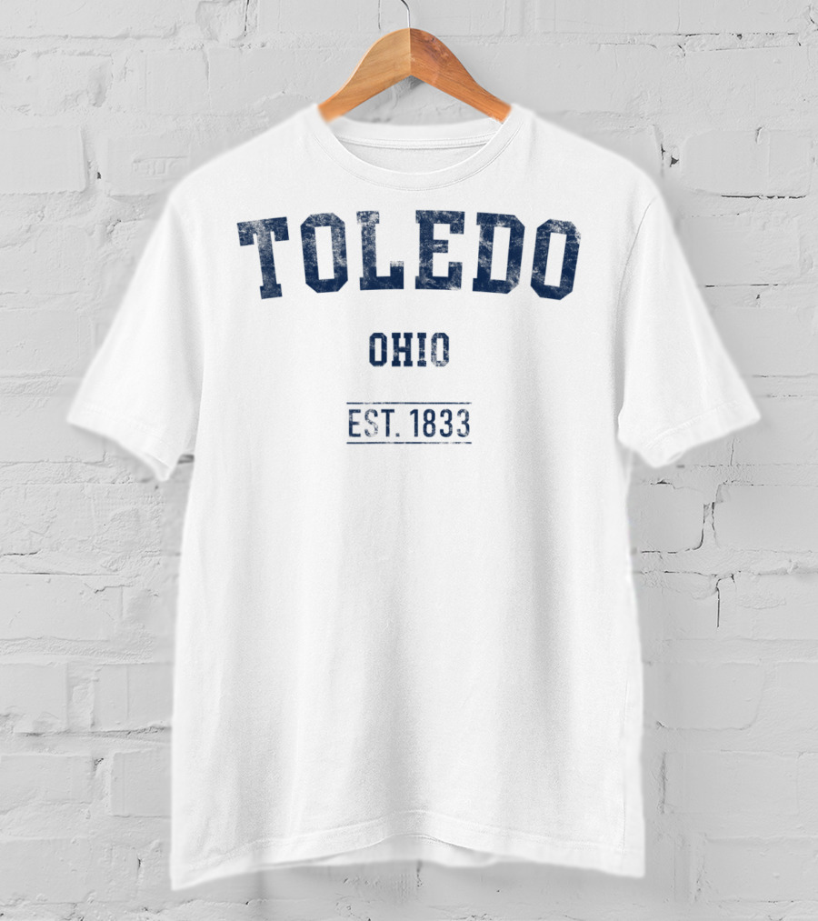 Toledo Ohio Est. 1833 Distressed Text Sport T-Shirt