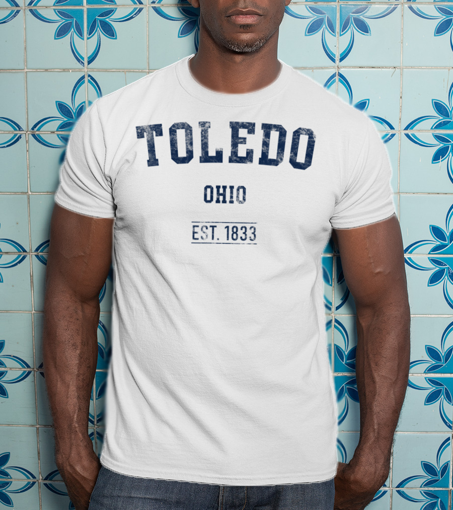 Toledo Ohio Est. 1833 Distressed Text Sport T-Shirt