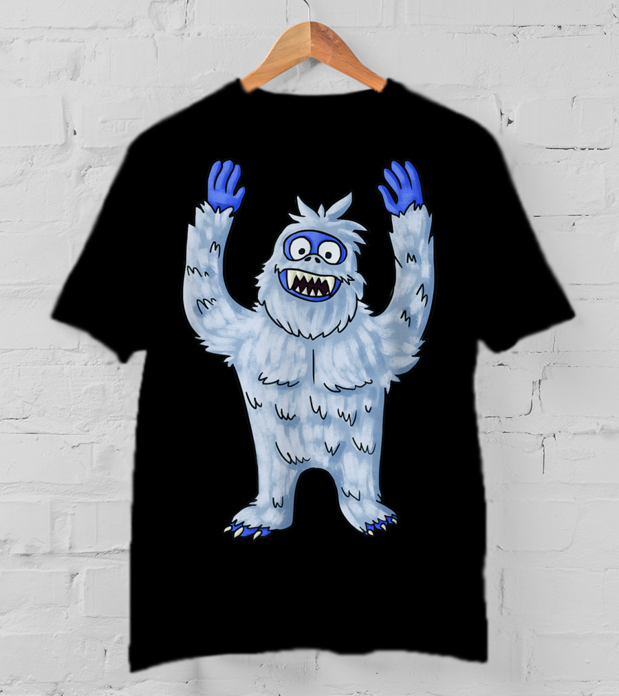 Vintage Christmas Abominable Snowman With Classic Blue And White Furry Monster T-Shirt