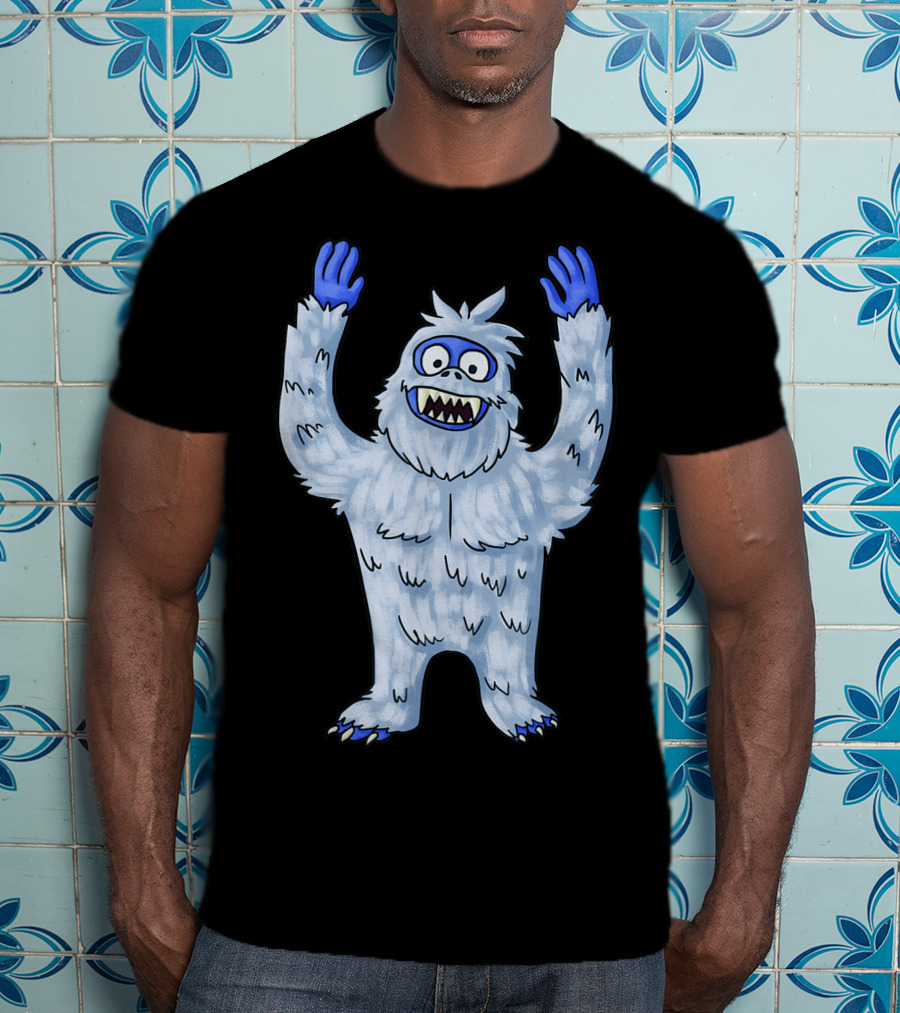 Vintage Christmas Abominable Snowman With Classic Blue And White Furry Monster T-Shirt
