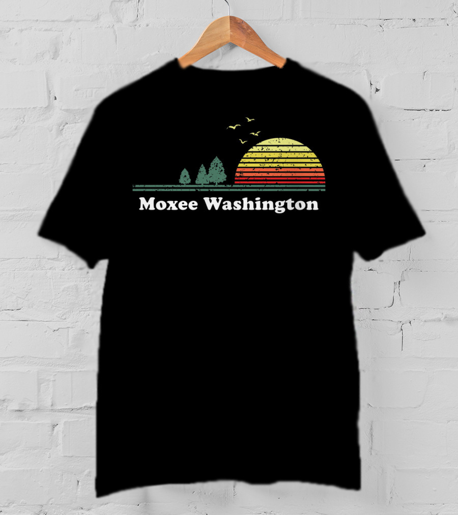Moxee Washington Vintage Sunset With Trees And Birds T-Shirt