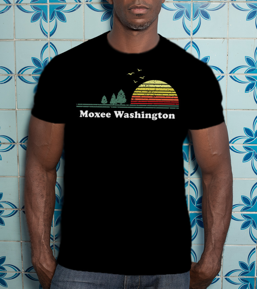 Moxee Washington Vintage Sunset With Trees And Birds T-Shirt