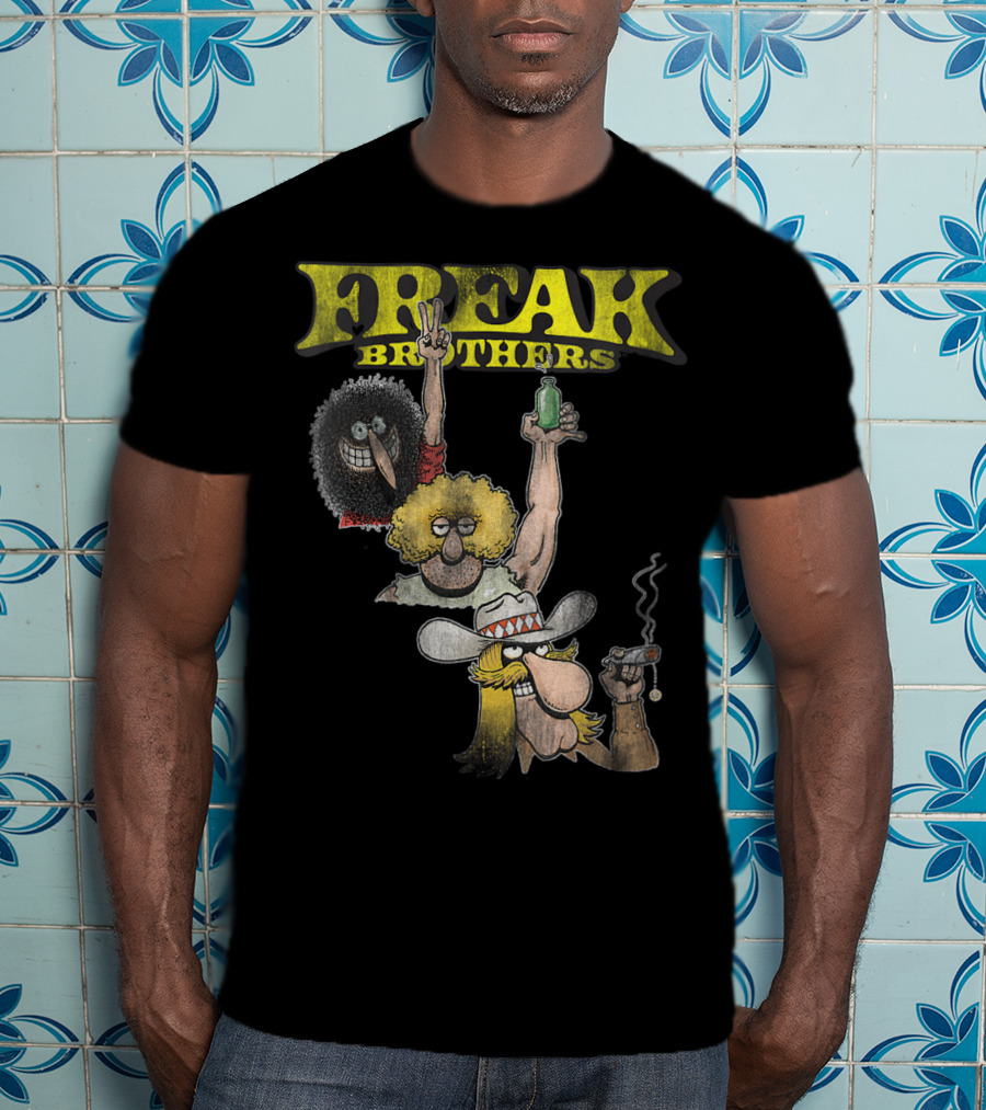Freak Brothers Peace Bottle Cigar Duo T-Shirt