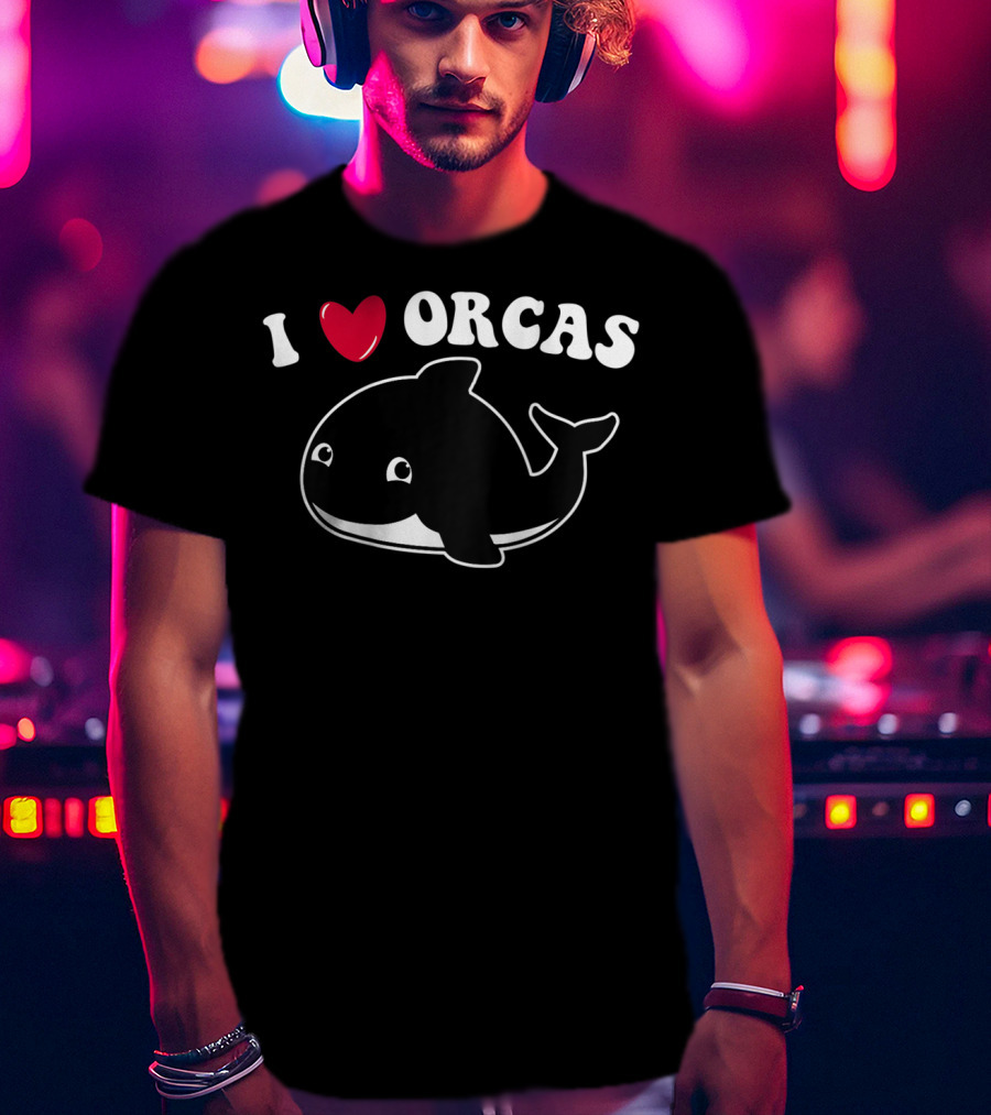 I Love Orcas Heart Cute Baby Killer Whale T-Shirt