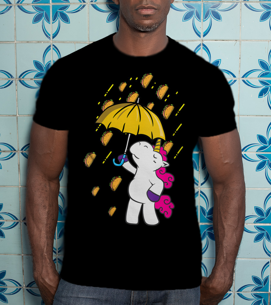 It's Raining Tacos Funny Unicorn Tacos Umbrella T-Shirt