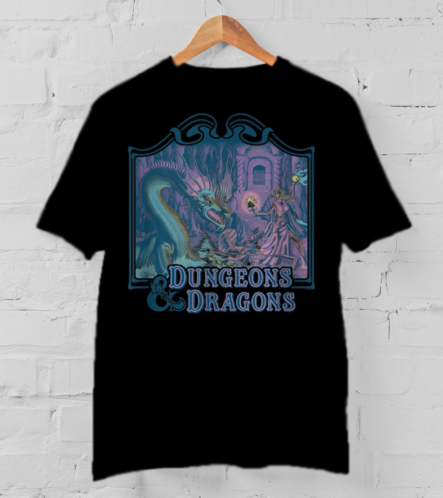 Dungeons And Dragons Classic Basic Rule Dragon Encounter Scene T-Shirt