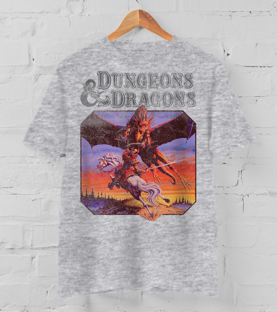 Dungeons And Dragons Classic Expert Rules Knight With Dragon T-Shirt