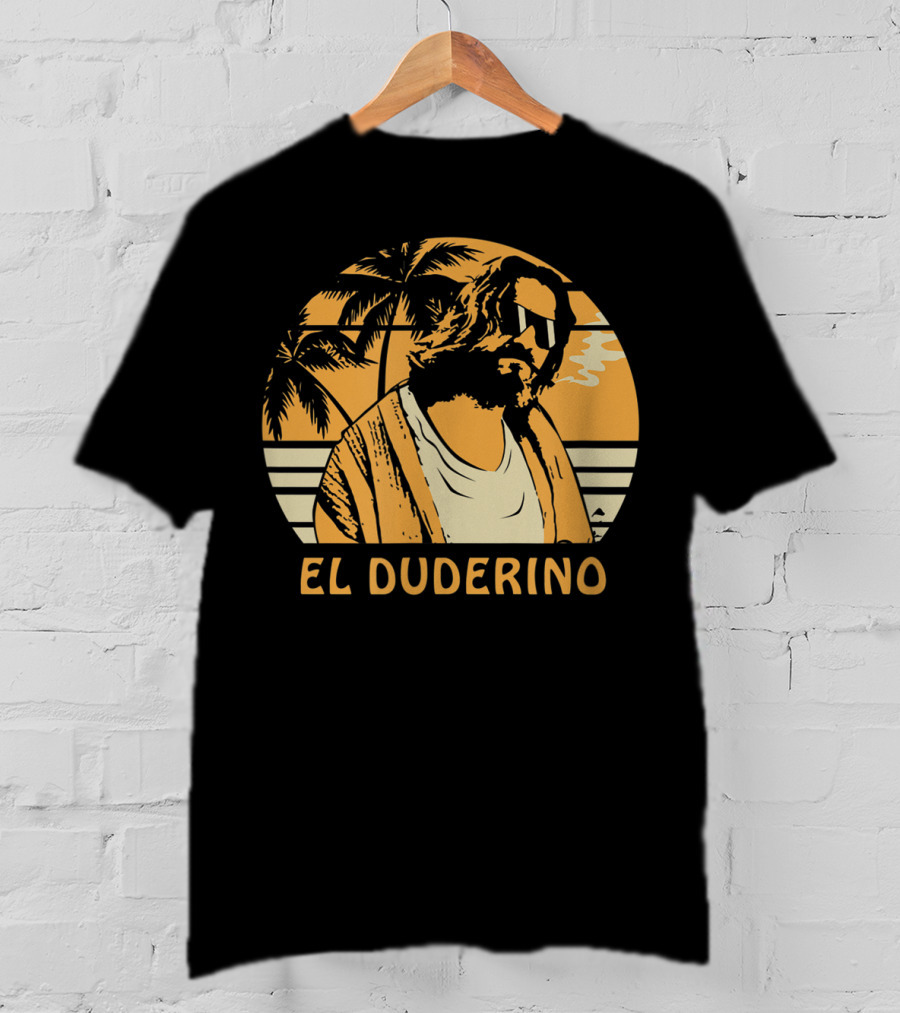 El Duderino Classic Vintage Movie Tropical Sunset Palm Trees T-Shirt