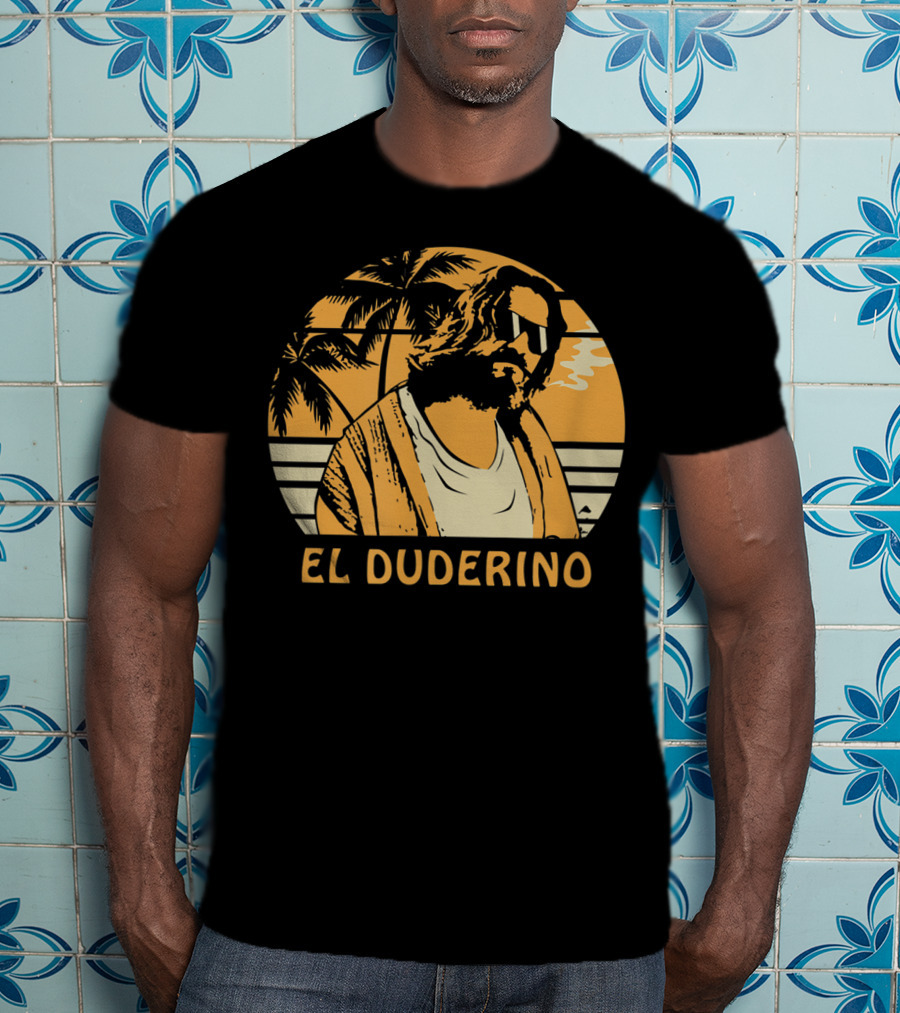 El Duderino Classic Vintage Movie Tropical Sunset Palm Trees T-Shirt