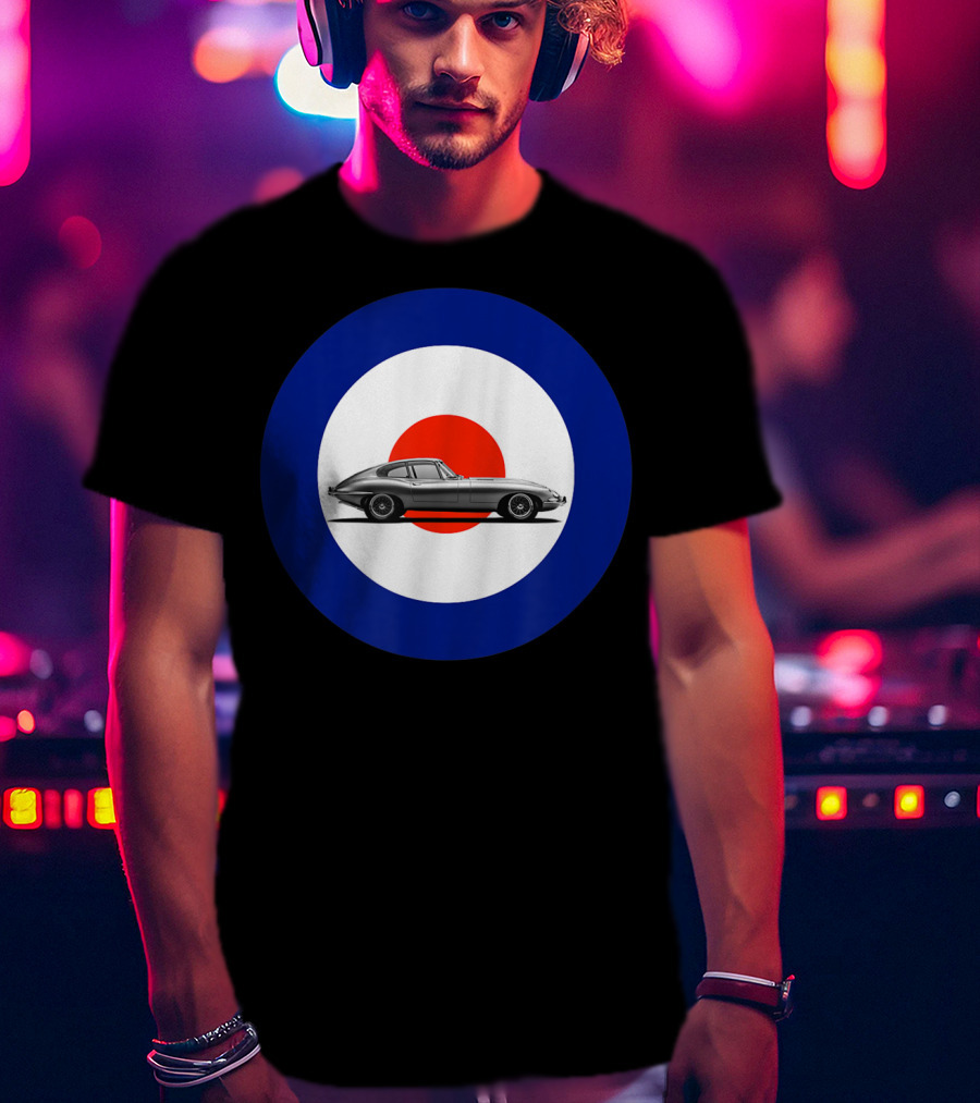 Etype Jaguar On RAF Roundel Classic Car T-Shirt