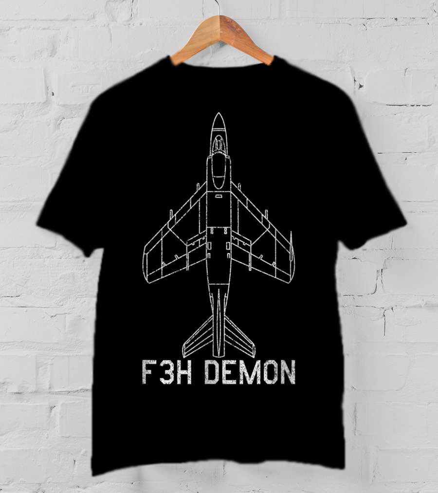 F3H Demon Jet Fighter Plane Classic USA Navy Aviation T-Shirt