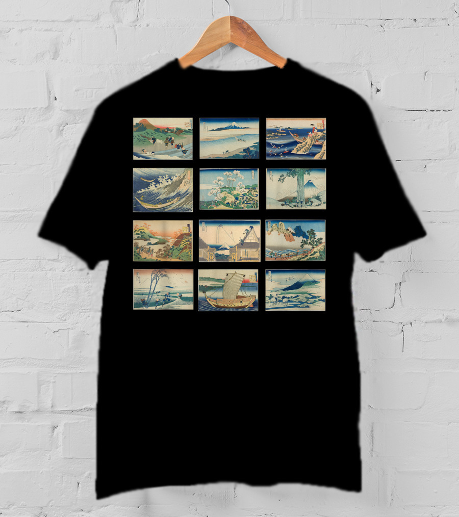 Famous Vintage Japanese Classics Ukiyo-e Wave And Mount Fuji T-Shirt