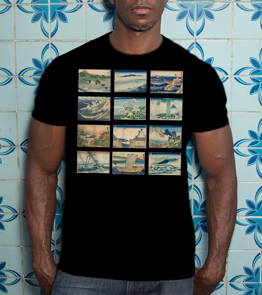Famous Vintage Japanese Classics Ukiyo-e Wave And Mount Fuji T-Shirt