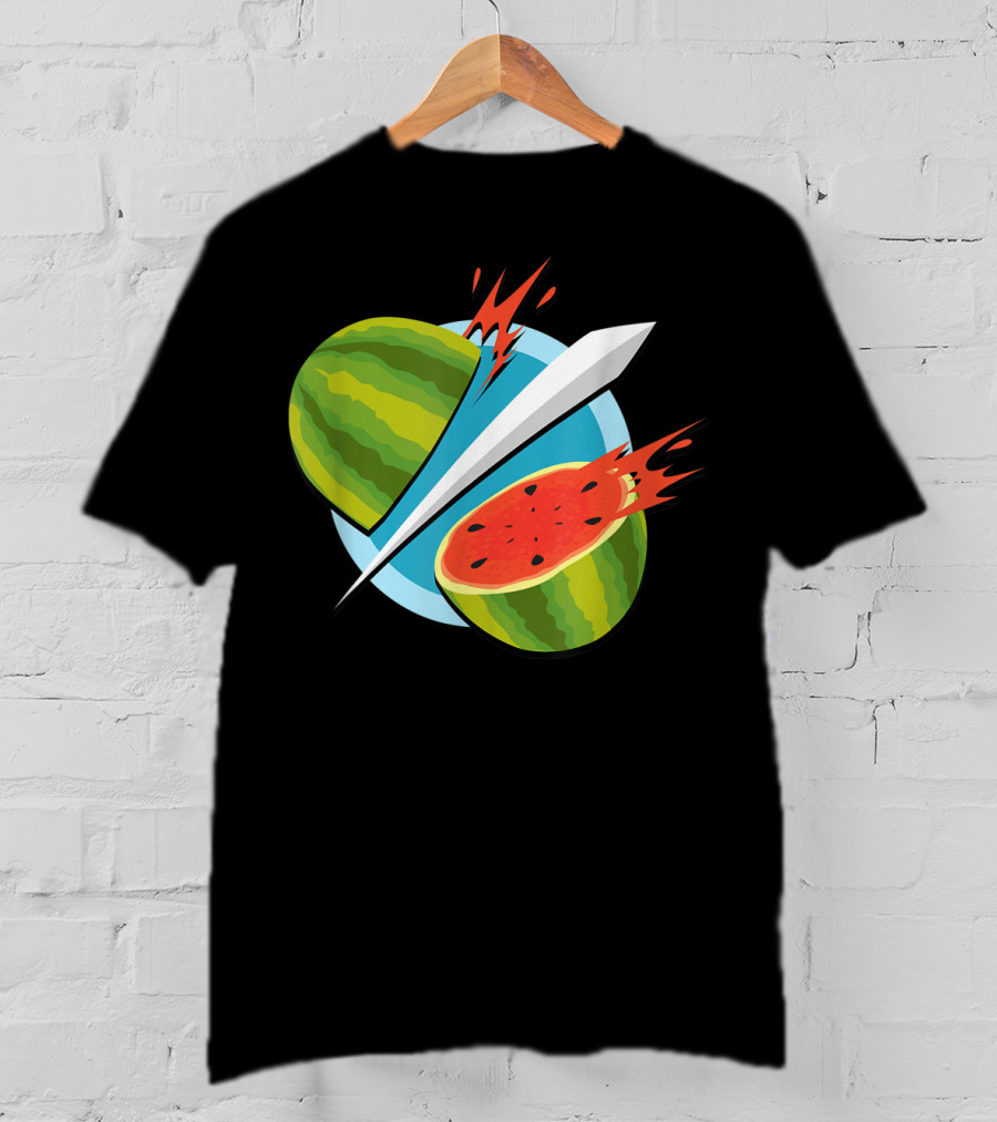 Fruit Ninja Watermelon Slice With Sword T-Shirt
